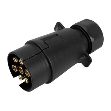 Imagem de KiBcsLic Adaptador de tomada elétrica para reboque, acessórios e peças de reboque, padrão europeu de 7 pinos para engate de reboque de caminhão