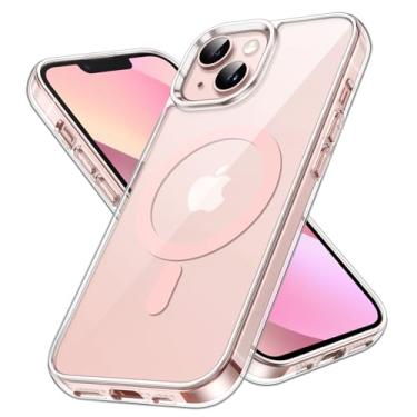 Imagem de JETech Capa Magnética para iPhone 13 6,1 Polegadas Compatível com o Carregamento sem fio MagSafe, Case para Celular à Prova de Choque, Capinha Parte Traseira Claro Anti-Riscos (Claro/Rosa)
