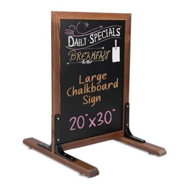 Imagem de Ilyapa Placa grande para quadro-negro – Placa de calçada de cavalete magnético de pé livre, quadros de giz de menu ao ar livre para restaurante, sanduíche de calçada, caminhão de comida, festa ou