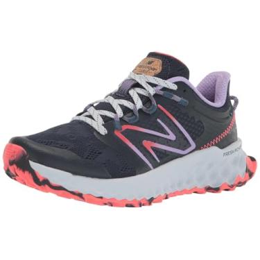 Imagem de New Balance Tênis de corrida feminino Fresh Foam Garoe V1 Trail, Índigo natural/roxo elétrico/vermelho elétrico, 9.5