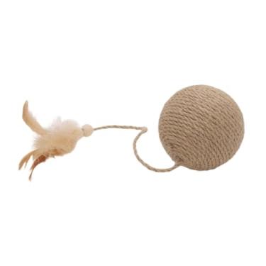 Imagem de Whtkoph Bola de Brinquedo Móvel para Gatos, Poste Arranhador, Exercício E Diversão, Ideal Como Presente, Decoração, Brinquedo Interativo para Gatos, Cor de Madeira