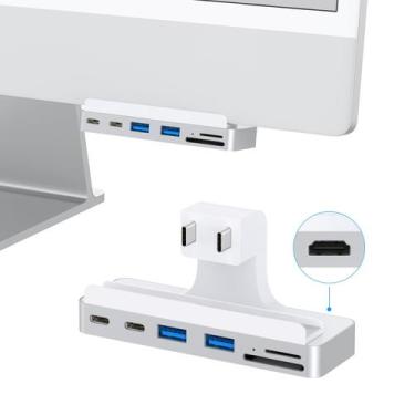 Imagem de Hub USB GEWOKLIY para iMac de 24 polegadas (M1/M3) com HDMI 4K e leito