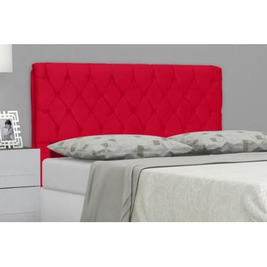 Imagem de Cabeceira para Cama Box King 195 Cm Imperatriz - Suede Vermelho - In-9