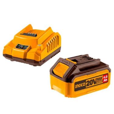 Imagem de Kit Com Carregador 20v + Bateria 4 Ah Ingco Fbcpk1214-9