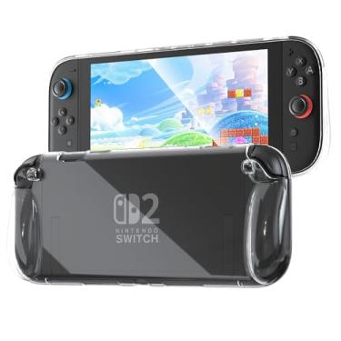 Imagem de Capa Switch para Nintendo Switch 2 (2025), capa protetora para Switch 2, capa de TPU macio com absorção de choque e design antiarranhões - transparente