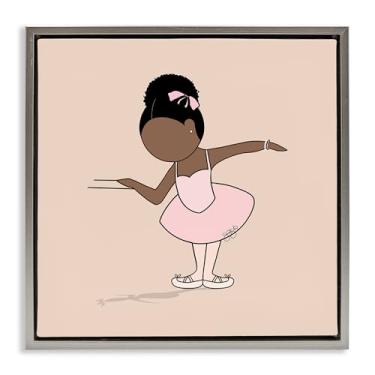 Imagem de Stupell Industries Graceful Ballerina Portrait Gray Framed Floater Canvas Wall Art Design por Sierra Siler, 63 x 63 cm