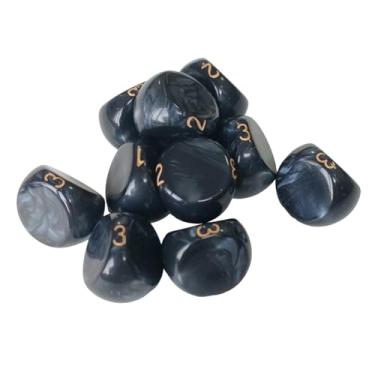 Imagem de TTETTZ Conjunto de dados com 10 peças, dados de 3 lados, brinquedos de entretenimento, lembrancinhas de festa, de acrílico, para jogos de mesa KTV e bar, Preto