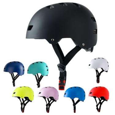 Imagem de Capacete de bicicleta 3 tamanhos para adolescentes, crianças, jovens, adultos, Bavilk capacete de skate ajustável, multiesportivo, ciclismo, patinação, patins, patins em linha, patins para meninas