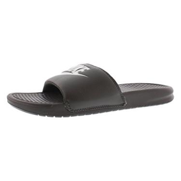 Imagem de Nike Sandália esportiva masculina Benassi Just Do It, Nevoeiro meia-noite/branco, 44