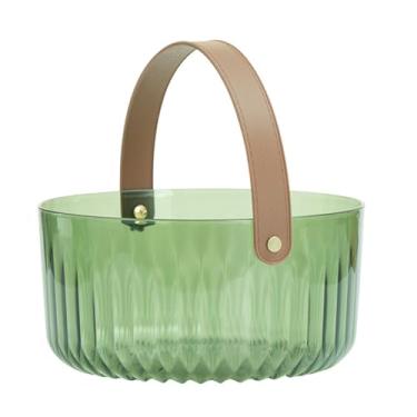 Imagem de Cooler de bebida portátil de balde de gelo para cesta de frutas de vinho de cerveja de gelo com alça confortável para uso externo interno (Grande verde escuro)