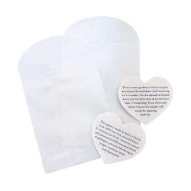 Imagem de Seed Bloom 24 conjuntos de guias de plantio de coração com envelopes de vidro – Perfeito para produtos de papel de semente, lembrancinhas de casamento e conjuntos de presentes