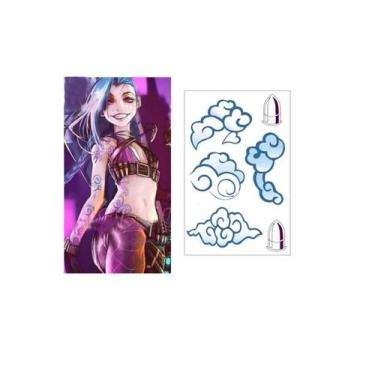 Imagem de Tatuagem Temporária Cosplay Lol Jinx 6X10Cm - 3I