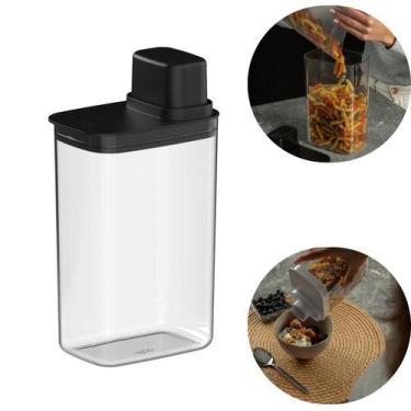 Imagem de Dispenser Hermético Organizador Cozinha 2,3L Drop OU - Preto