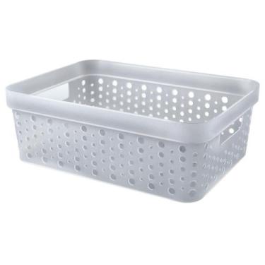 Imagem de Cesto Organizador s/Tampa Trama Rattan 11 Litros Multiuso Plástico - U