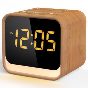 Imagem de Despertador de máquina de som Housbay Wooden para quartos