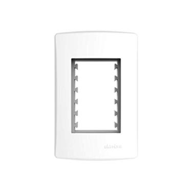 Imagem de Placa 4X2 3 Módulos com Suporte, Alumbra, Bianco Pro 85092, Branco