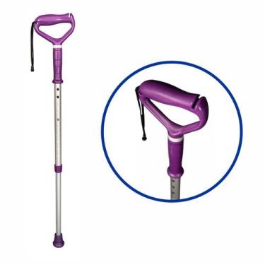 Imagem de Bengala Fixa Ergonômica Regulável Alumínio Mercur Lilás  Auxílio à Loc