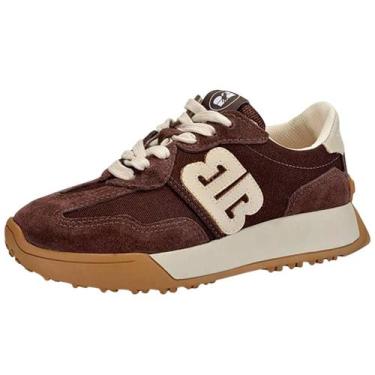 Imagem de Tênis Feminino Casual Visual Urbano Camurçado Bottero, Cafe, Marfim, 3