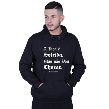 Imagem de Moletom Unissex Canguru Racionais Mcs A vida - Lafre, Preto, P