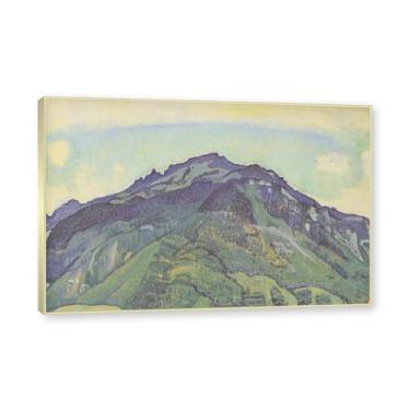 Imagem de Moldura de champanhe. Famosas pinturas a óleo (paisagem 33) por Ferdinand Hodler, reprodução impressa em tela, arte de cenário para decoração de sala de estar. 50 x 75 cm - 19,7 x 29,6 pol
