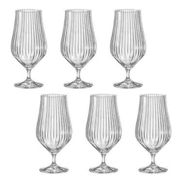 Imagem de Jogo 6 Taças Cristal Para Cerveja 540ml Tulipa Optic Bohemia