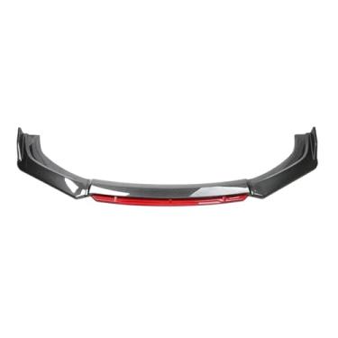 Imagem de Compatível com Chrysler 300C 300S Compatível com SRT Carro Para-choque Dianteiro Lip Auto Chin Spoiler Splitter Difusor Kit de Corpo Protetor de Acabamento Air Dam(Carbon Fiber and Red)