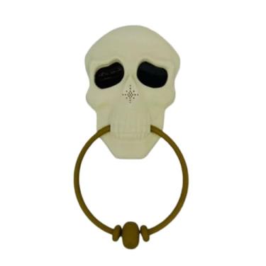 Imagem de Campainha do Terror Caveira com Luz Nos Olhos e Som Decoração de Halloween Dia das Bruxas Terror(Creme)