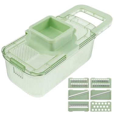 Imagem de Ralador versátil multifuncional de 6 ferramentas de corte, cortador redondo multifuncional e cortador de alimentos eficiente, cortador de alimentos eficiente com recipiente ideal para preparação de