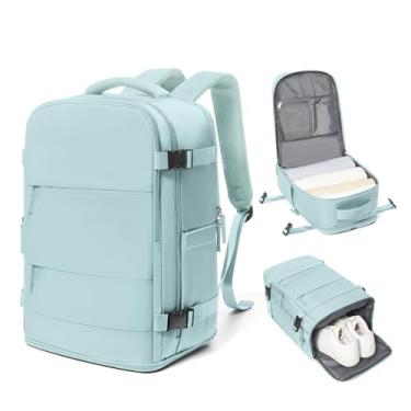 Imagem de Mochila de viagem coowoz unissex, grande, mala de mão, mochila para trilha, Azul, Large