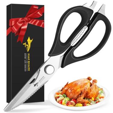Imagem de MAD SHARK Tesoura De Cozinha Multifuncional Desmontável, Aço Inoxidável Com Cabo Confortável, Para Aves Alta Resistência, Como Frango, Carne E Peixe, Lavável Na Máquina Lavar Louça (Preta)
