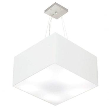 Imagem de Lustre Pendente Quadrado Vivare Md-4199 Cúpula Em Tecido 30/60x60cm - Bivolt Branco 127/220v