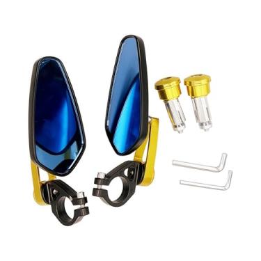 Imagem de XSANMOTO Golden Racing Bar End Mirrors Rear View 7/20.3 cm Universal Fit Most Honda/Yamaha/Kawasaki/Ducati/Suzuki/Harley e mais