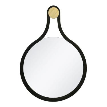 Imagem de Espelho Emoldurado Mali Preto 75X53Cm Redondo