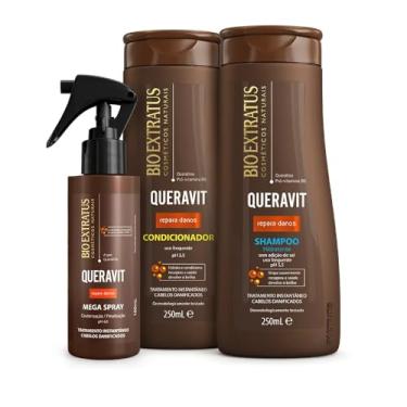 Imagem de Kit Bio Extratus Queravit Shampoo Condicionador 250ml Mega Spray 100ml