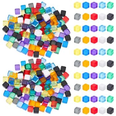 Imagem de BENECREAT 300Pcs 10 Colors Blank Dice, 0.3inch Acrylic Cube Six Sided Dice, Assorted Color DIY Cubes for Making Creative Games, Board Game Props