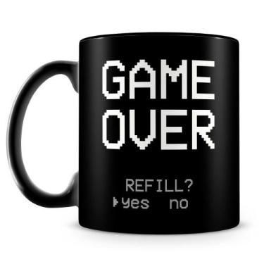 Imagem de Caneca Personalizada Game Over 100% Preta - Porcelana Geek - Amo Canec