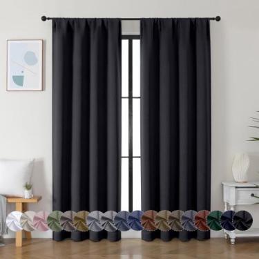 Imagem de Cortinas Simplebrand Ava Blackout, 2 painéis, 102x213 cm, pretas