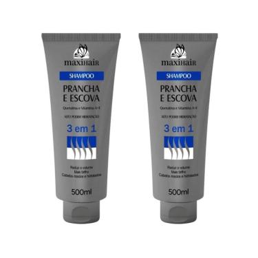 Imagem de Shampoo Maxihair 500Ml Prancha E Escova 3 Em 1 - Kit Com 2Un
