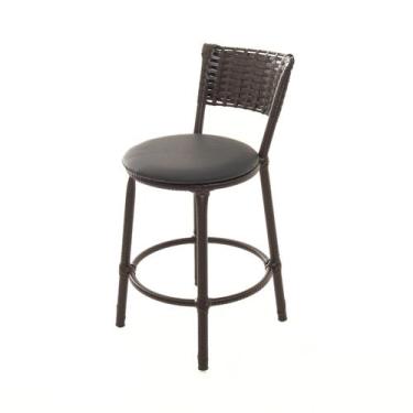 Imagem de Banqueta Baixa Encapada Junco CAFÉ Area Gourmet - ESPAÇO JUNCO, Preto