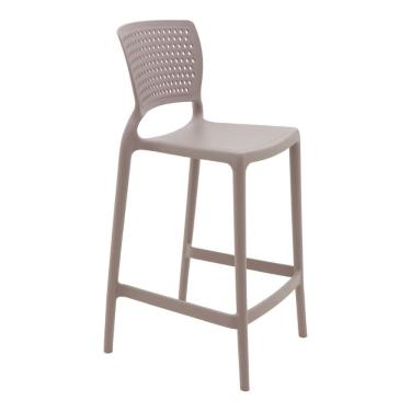 Imagem de Banqueta Alta para Cozinha Tramontina Serena Camurça em Polipropileno com Proteção Antimicrobiana