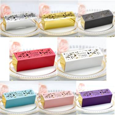 Imagem de KYMY Happy Diwali Caixas de lembrancinhas de festa, 12 peças de caixas de presente Deepavali Rangoli com alça, caixas de presente de papelão festival de luzes doces para decoração indiana Deepavali