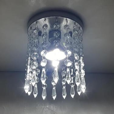 Imagem de Lustre De Cristais Acrí­licos Alto Brilho Redondo 15 Cm Alt