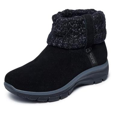 Imagem de Skechers Bota feminina de camurça, fácil de transportar, confortável e confortável no tornozelo, Preto, 40