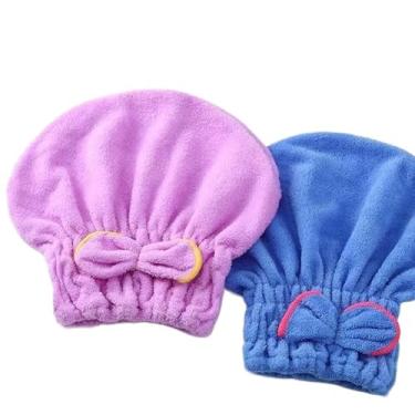 Imagem de Touca de Microfibra Absorvente para Secar Cabelos – Secagem Rápida, Tecido Macio e Antifrizz, Ideal para Banho e Cuidados Diários (Não aplicável)
