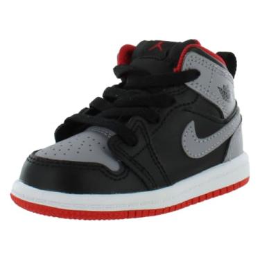 Imagem de Nike Tênis Jordan 1 Mid Baby/Toddler Black/Cement Grey-Fire Red (DQ8425 006), Preto/Cimento Cinza-Fogo Vermelho-Branco, 7 Little Kid
