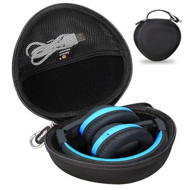 Imagem de Aproca Capa de fone de ouvido infantil compatível com iClever BTH12 / HS19 / BTH26 fones de ouvido Bluetooth infantis, bolsa rígida de armazenamento - preta (apenas capa)