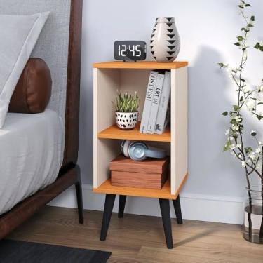 Imagem de Kit 2 Mesa de Cabeceira para Quarto Charme Cores Apoio de Cama Mesinha 61x30x30cm(UNITARIO CHARME OFF CINAMOMO)