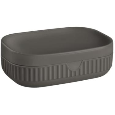 Imagem de Saboneteira Caixa De Sabão à Prova d'Água Com Tampa Porta Sabonete Banheiro Lavabo Moderno(Cinza Escuro)