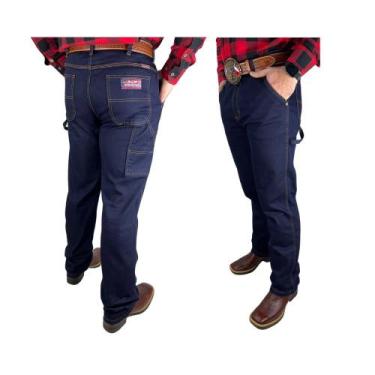 Imagem de Calça Jeans Country Masculina Carpinteira Os Boiadeiros Escura Ref.: 4