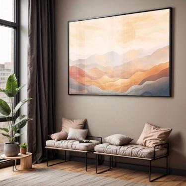 Imagem de Quadro com Moldura e Acrilico Cristal Vidro Sala Quarto Abstrato Monta